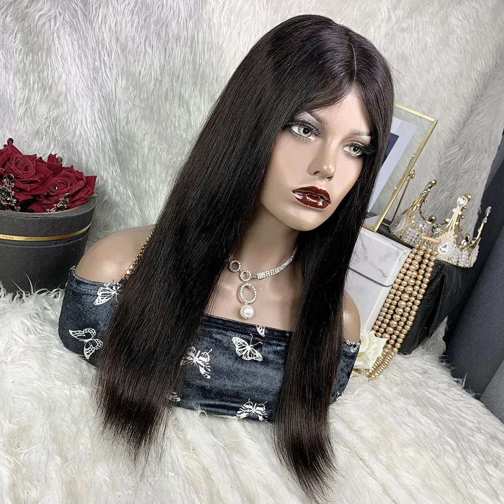 Esty 2x6 Bob Transparent Lace Frontal Closure Wig 18inches Straight Human Hair Wig Natural Color Lace Front Human Hair for Women