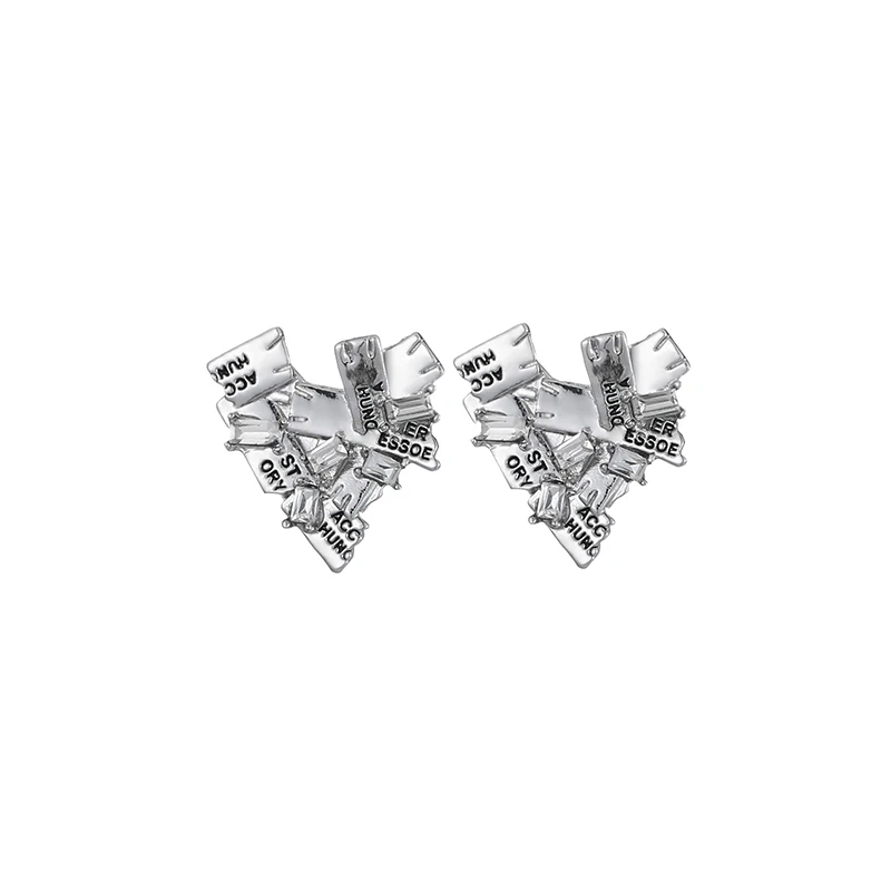 

Silver Broken Heart Earrings for Women Girls Collage Love Eardrop