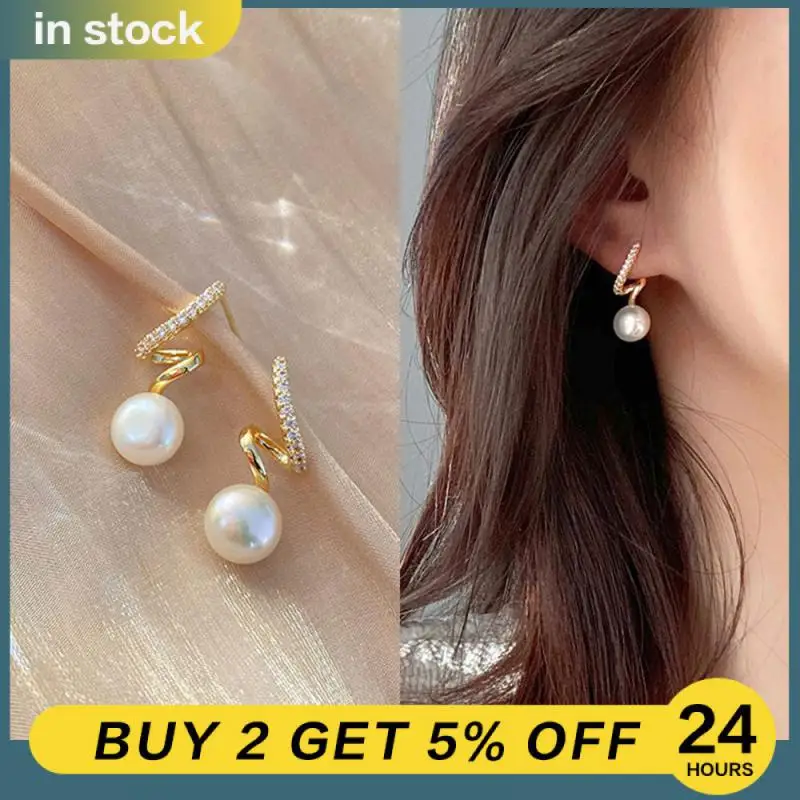 

Серьги-гвоздики женские с жемчугом, классические элегантные Висячие Ювелирные украшения в стиле ретро неправильной геометрической формы, цвет золото