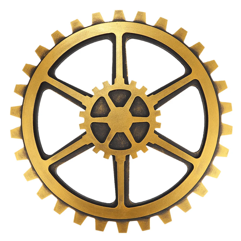 

Wall Gear Decor Wooden Steampunk Wheelindustrial Decoration Rustic Vintage Hanging Gearssculpture Ornaments Cafe Bar Decorative
