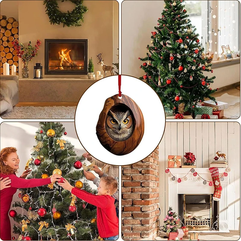 Рождественские украшения с животными елочные маленькие животные узор акриловое