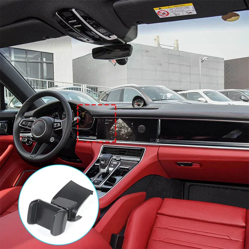 Черный Автомобильный держатель для телефона Porsche параметра 2017-2023 ABS кронштейн