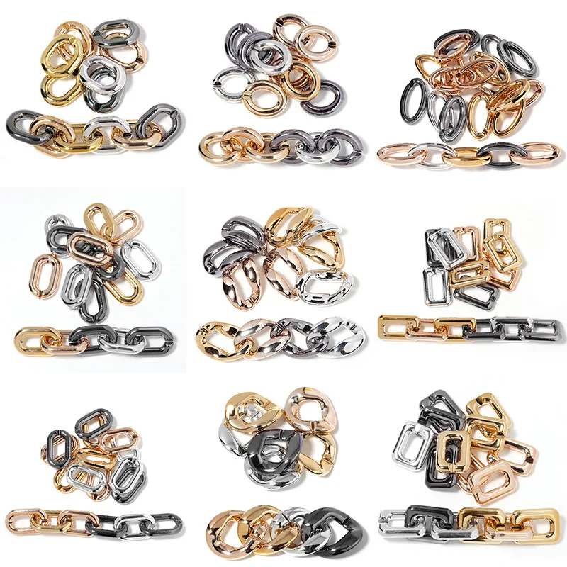 

2022 New 19 Style Assembled Chain Acryl Open Ring Loose Beads Connector Link Chain for Jewelry Making Findings Accessories