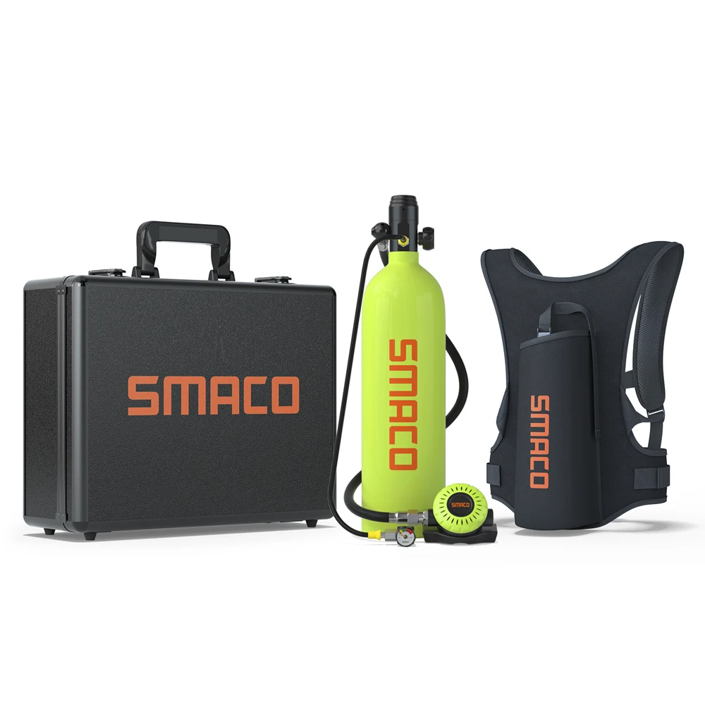 

Smaco 2L Mini Scuba Diving Equipment Scuba Tank Diving Bottle Oxygen Cylinder Snorkeling Set Buceo Refillable Design