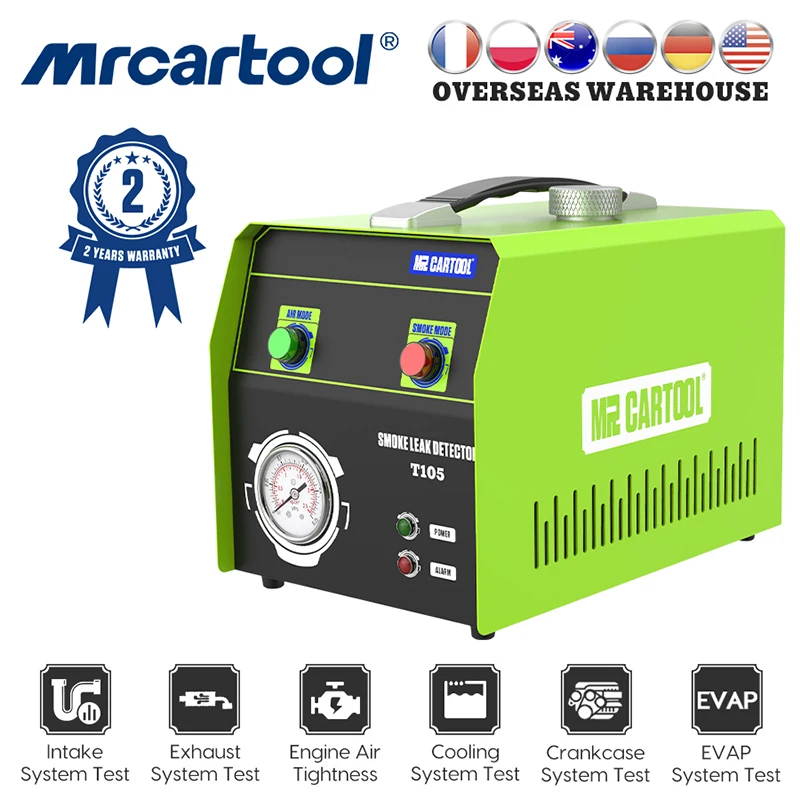 

Автомобильная дымовая машина MR CARTOOL T105, Двухрежимная автомобильная система EVAP, тестер утечки топлива, детектор утечки, генератор дыма для ав...