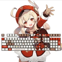 genshin impact game character klee 108keys keycaps mechanical keyboard decoration otaku game player oem height cosplay keycaps