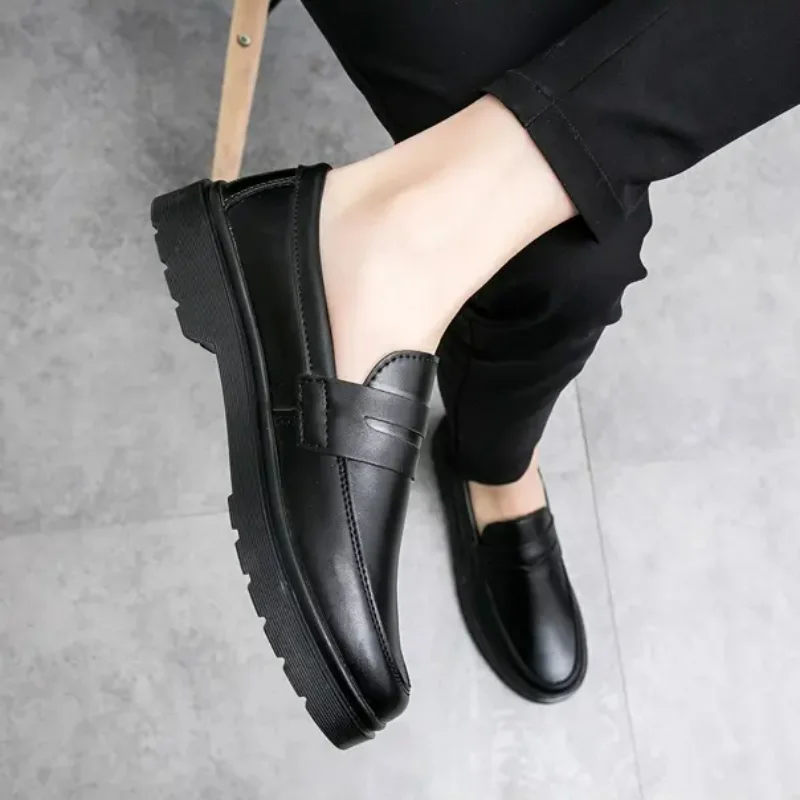 

Leather Shoes Men's High-Grade Casual Black Leather Shoes Men's British Style 2023 Spring New Fashion Martin Boots