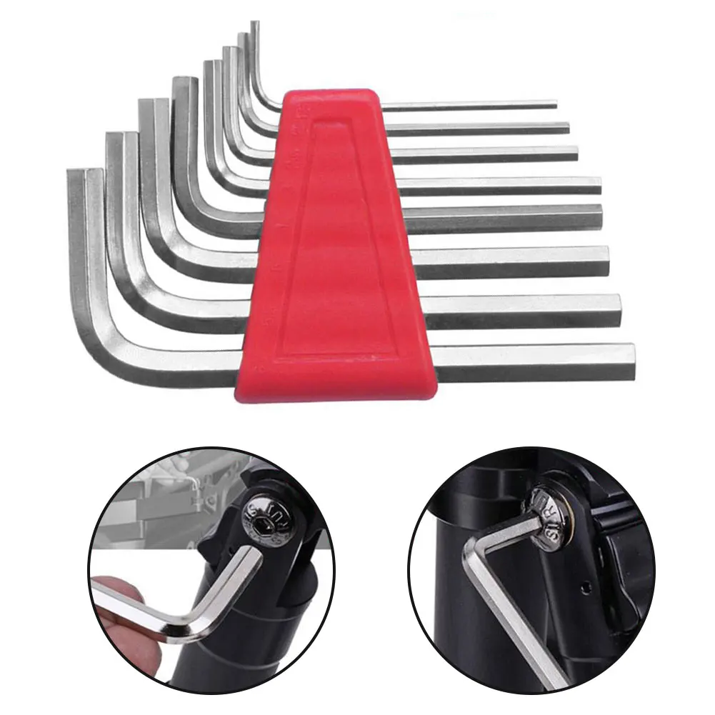 

8 Pcs Hex Wrench Metric L Type Wrench Hex Key Set 1.5/2/2.5/3/4/5/5.5/6mm Double End Steel For Repairing Hand Manual Tools