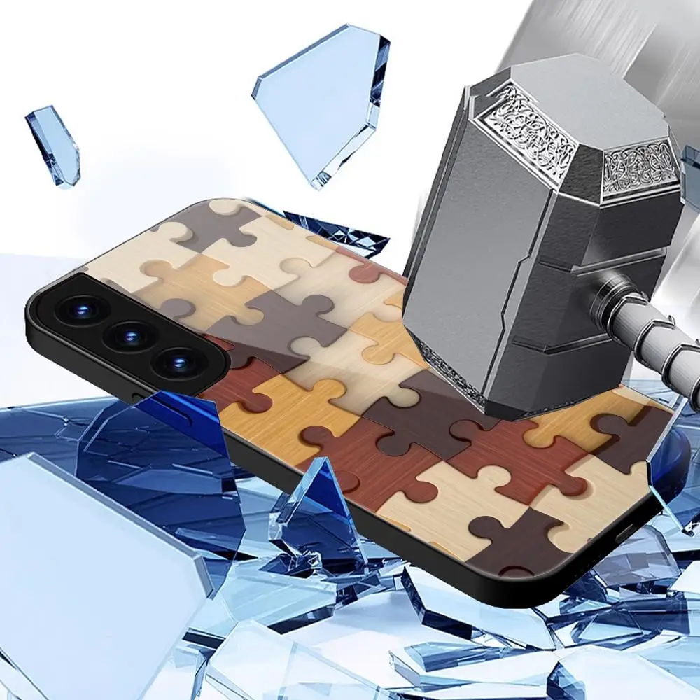 Чехол для телефона с узорами-пазлами для Samsung Galaxy A17 16 A15 A14 A13 A57 A37 A27 A26 A55 A35 53 24 34 с закаленным стеклом (art.: 3920dd2262825) - 3920dd2262825