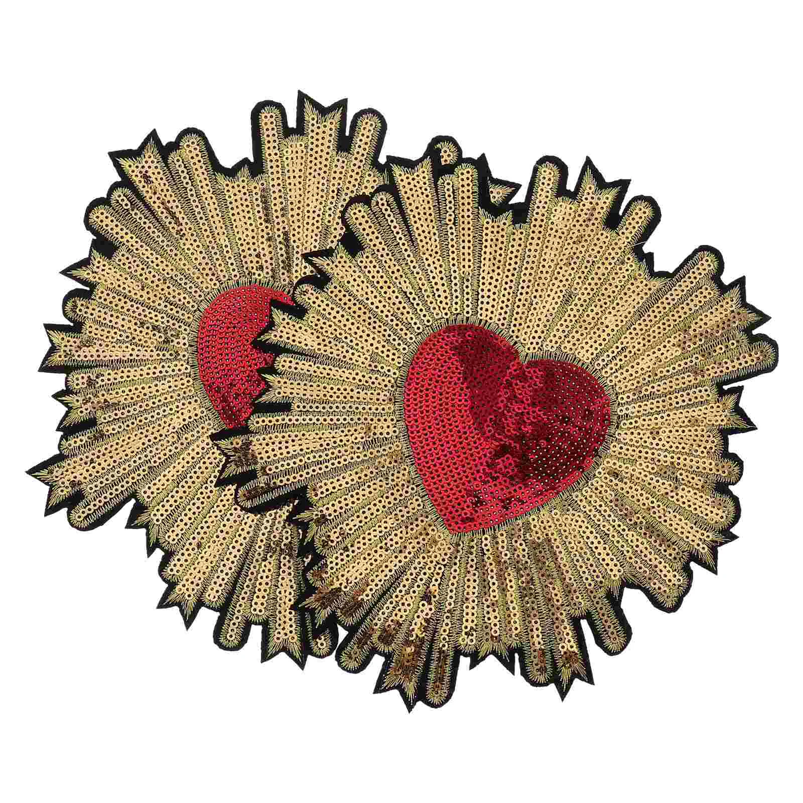 

Patches Patch Applique Heart Embroidered Embroidery Sewing Sew Clothing Iron Decorative Cloth Clothes Stick Sequin Jean Badges