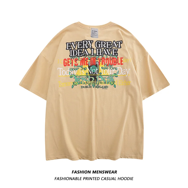 

2022 Summer New American Fried Street Alphabet Printed Men's and Women's Oversize Casual T-shirt