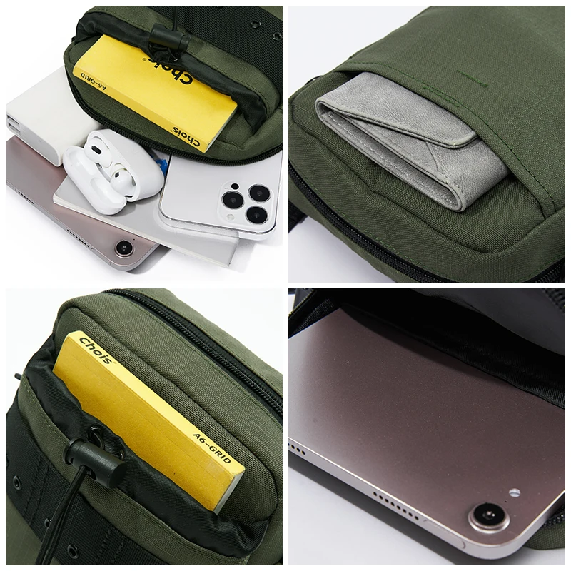 MOYYI Men's Crossbody Bag 7.9inch IPad Lightweight Waterproof Outdoor Sling Bags Oxford Fashion Zipper Phone Bags For Women Men