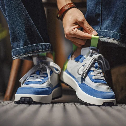 Кроссовки Maden с цветной сеткой, мужские дышащие теннисные кроссовки с низким берцем, повседневная универсальная нескользящая летняя обувь на толстой подошве