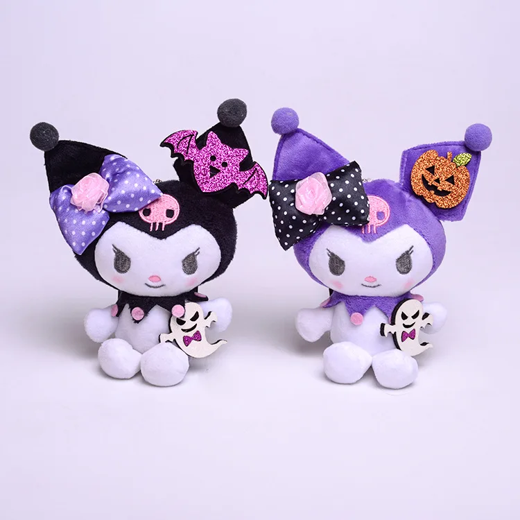 

Японские плюшевые игрушки из аниме «Карикатура» Sanrio Kuromi, украшение в виде тыквы летучей мыши, специальные плюшевые животные на Хэллоуин, подвесная плюшевая кукла
