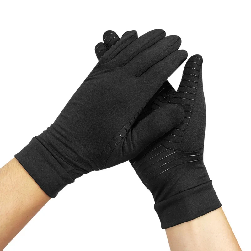 

Copper Polyester Fiber Anti-Slip Glue Dot Gloves Arthritis Compression Full Finger Breathable Hand Protection Gloves