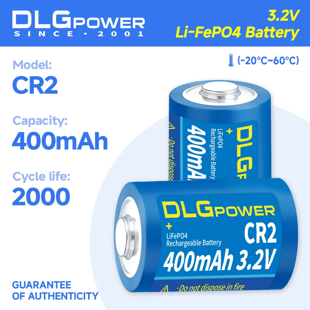 DLGPOWER LiFePo4 аккумулятор 3 2 В аккумуляторы CR2 400 мАч 2000 циклов разряда