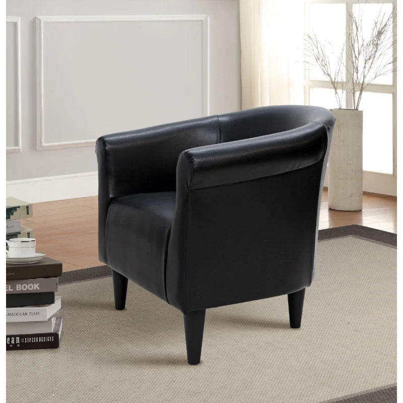 

Mainstays Faux Leather Bucket Accent Chair, Black accent chair