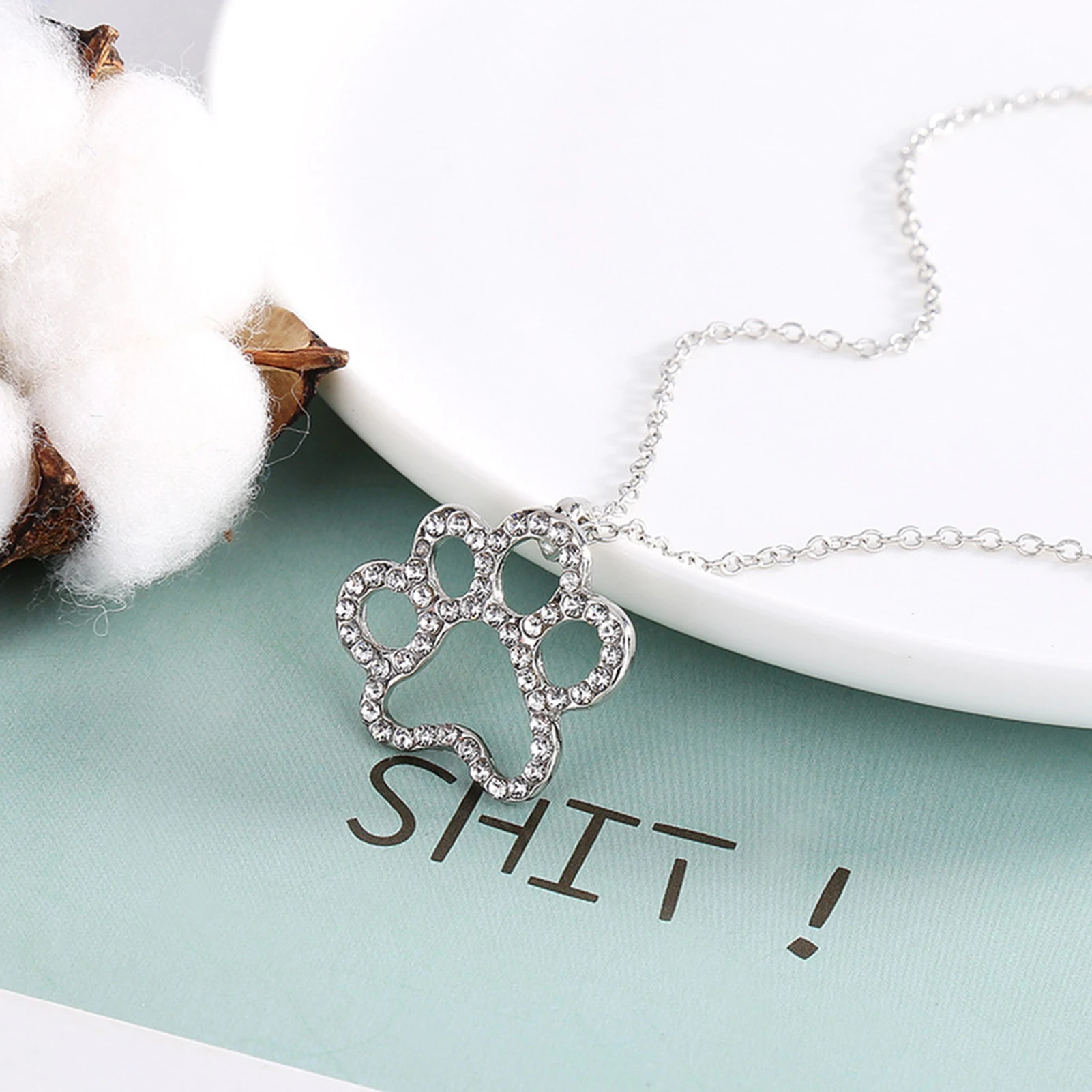 Ожерелье с подвеской в виде кошачьего когтя, милый бриллиантовый кулон, серебристый цвет, холук, чокеры, простые ошейники, цепи, модные украшения для шеи Ожерелье с подвеской в виде кошачьего когтя, милый бриллиантовый кулон, серебристый цвет, холук, чокеры, простые ошейники, цепи, модные украшения для шеи