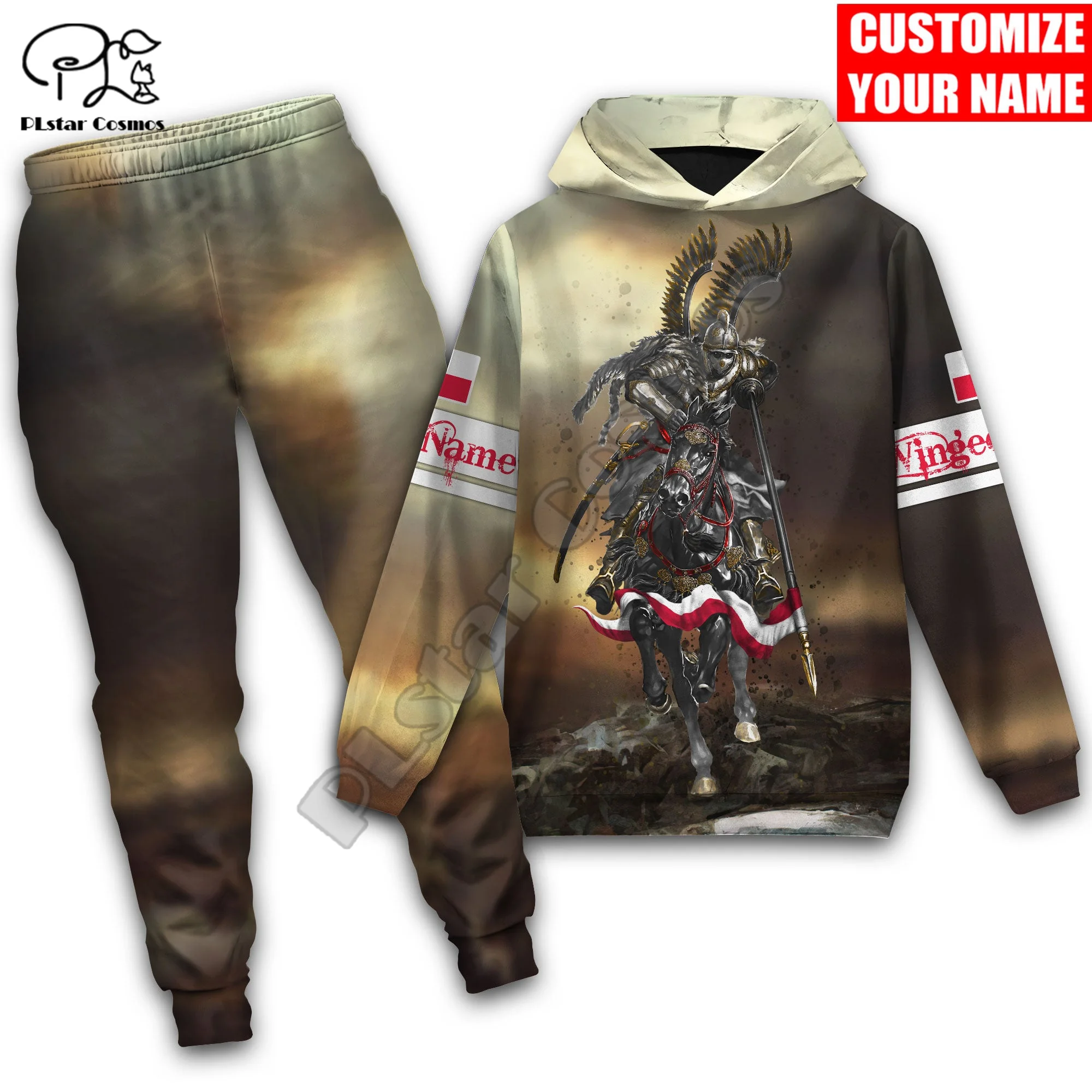 PLstar Cosmos Polish Winged Hussar Cavalier Tattoo Custom Name Tracksuit 3DPrint Men/Women Harajuku Hoodies Pants Combo Suits A3