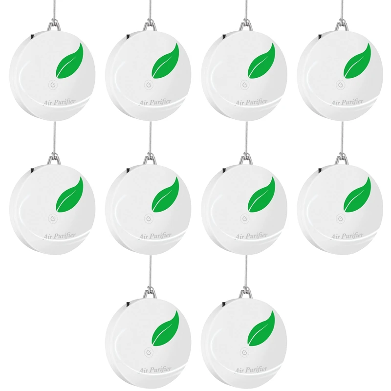 

10X Personal Wearable Air Purifier Necklace Portable Air Freshner Ionizer Negative Ion Generator For Adults Kids White