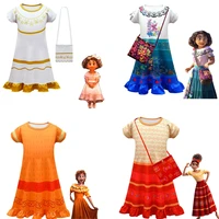 2022 new charm encanto childrens princess dress mirabel luisa isabela madrigal kid girls cosplay costume summer party dress up