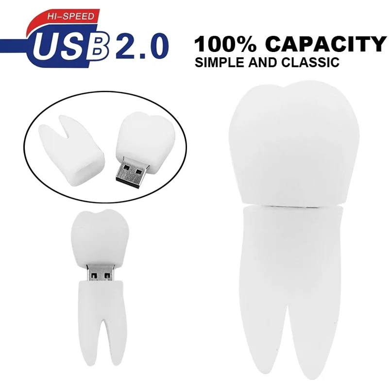 Cartoon Tooth shaped Pen drive teeth model usb Flash Drive pendrive 4GB 8GB 16GB 32GB 64GB 128G cle memory stick special gift