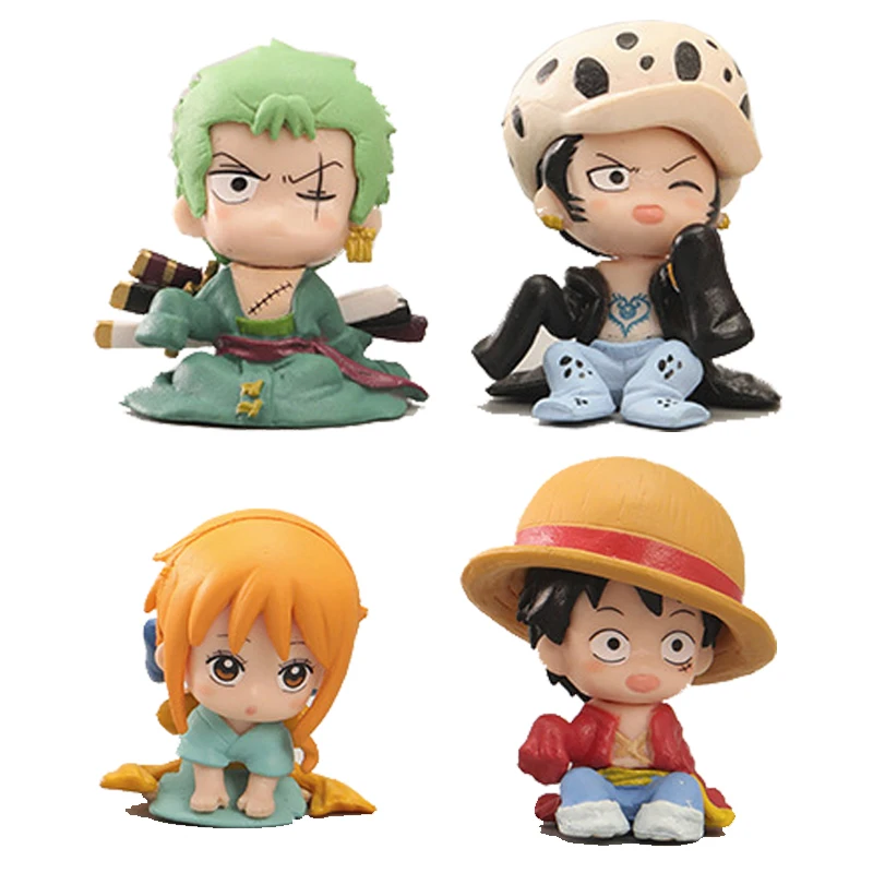 

Anime One Piece Luffy Zoro Q Sanji Nami Usopp Hancock Brook PVC Action Figures Model Toys for Children