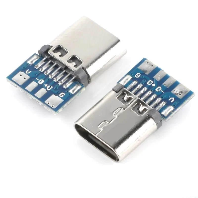 10 шт. разъем USB 3.1 Type-C 24-контактный папа/гнездо адаптер для пайки проводов и кабеля