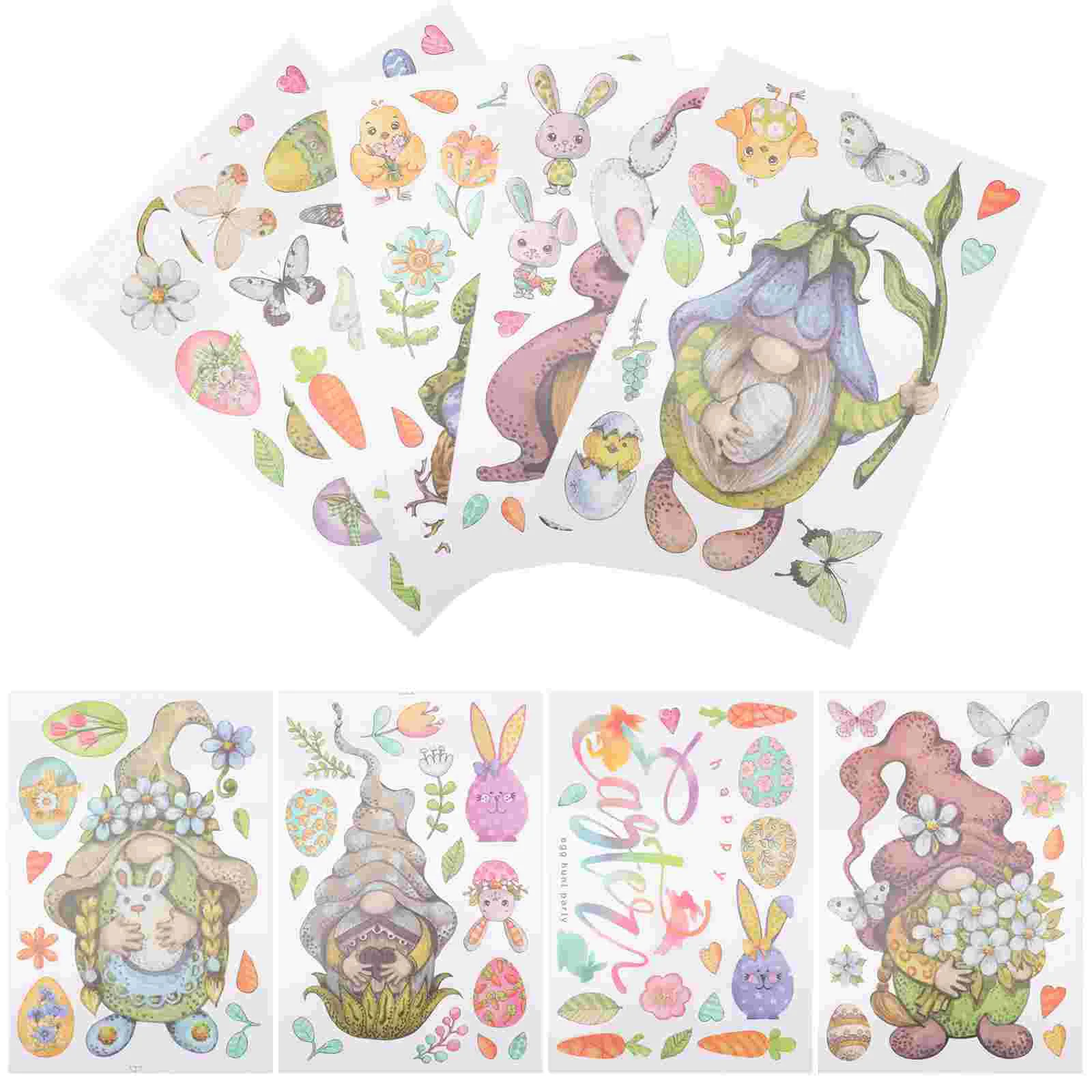 

Window Glass Stickers Bunny Decor Easter Wall Sticker Window Sticker Egg Wall Decal Pvc Door Sticker Spring Window Decals