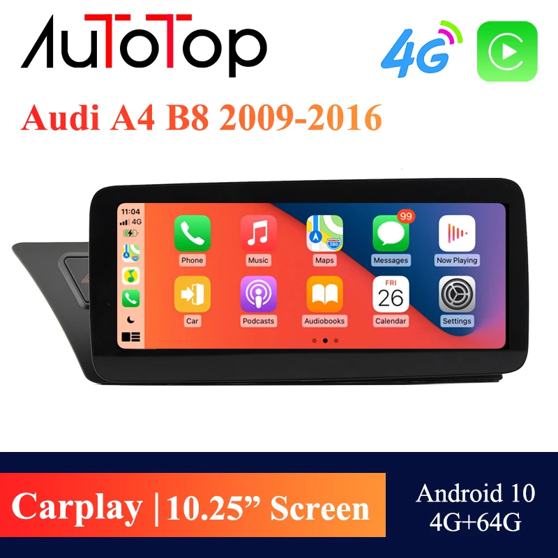 AUTOTOP 8 ядер 4 + 64 ГБ Android 10 автомобильный мультимедийный плеер для Audi A4 B8 A5 S4 S5 A4L 2009-2016