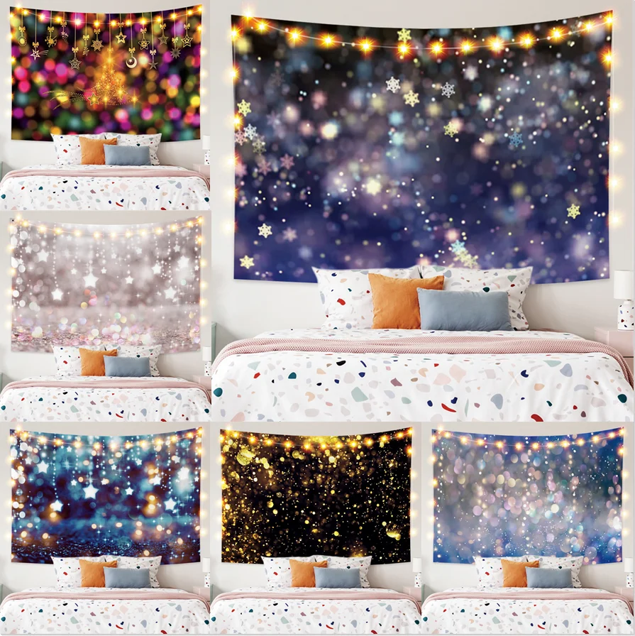 

Laeacco Fantasy Glitter Star Polka Dot Light Bokeh Wedding Birthday Love Party Baby Child Room Home Decor Wall Hangings Tapestry