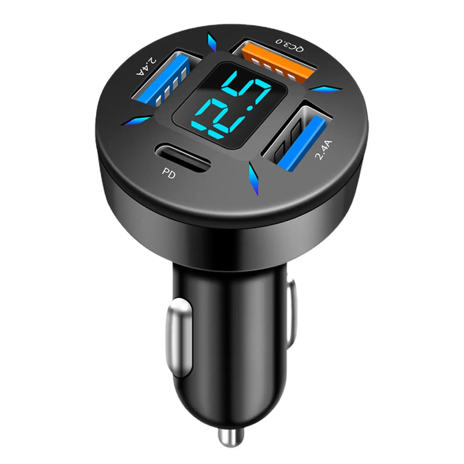 

66W Quick Charge Car Phone Charger USB-A USB-C Cigarette Lighter Adapter QC3.0 Fast Charge Car Charger for Smartphone Laptop DVR