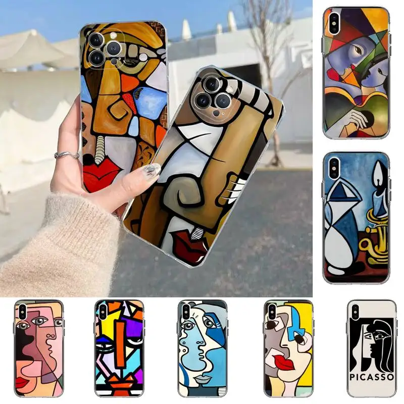 

TOPLBPCS Picasso abstract Art painting Phone Case for iPhone 11 12 13 Mini Pro Max 8 7 6 6S Plus X 5 SE 2020 XR XS Case shell