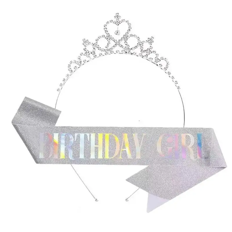 

Пояс для девочки на день рождения с искусственной короной, набор золотистых и серебристых искусственных элементов и украшений для детского дня рождения, товары для рукоделия