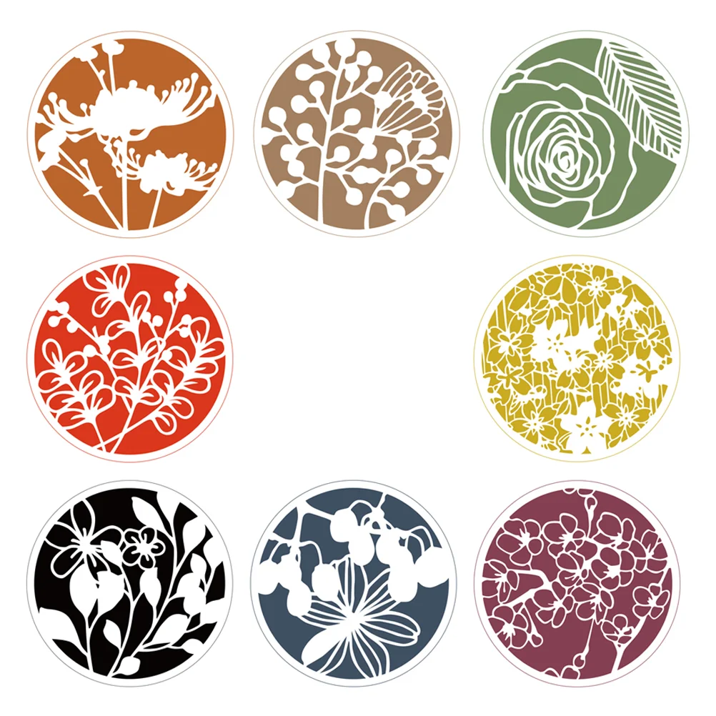 

8 Pcs Creative Plants Flowers Painting Templates Hollow Out Reusable Templates for Tiles Notebooks Scrapbooks Walls Fabric