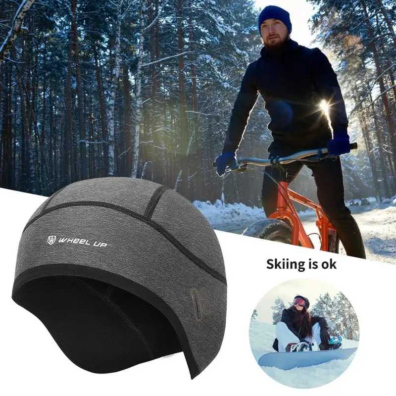 

Зимняя ветрозащитная теплая шапка с защитой ушей подкладка для шлема подходит для окружности головы 52-58 см для велоспорта, лыжного спорта