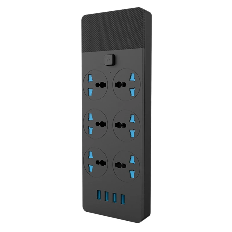 

Удлинитель с 6 розетками, 4 порта USB 5 в 2 А, 3000 Вт, 6,5 футов
