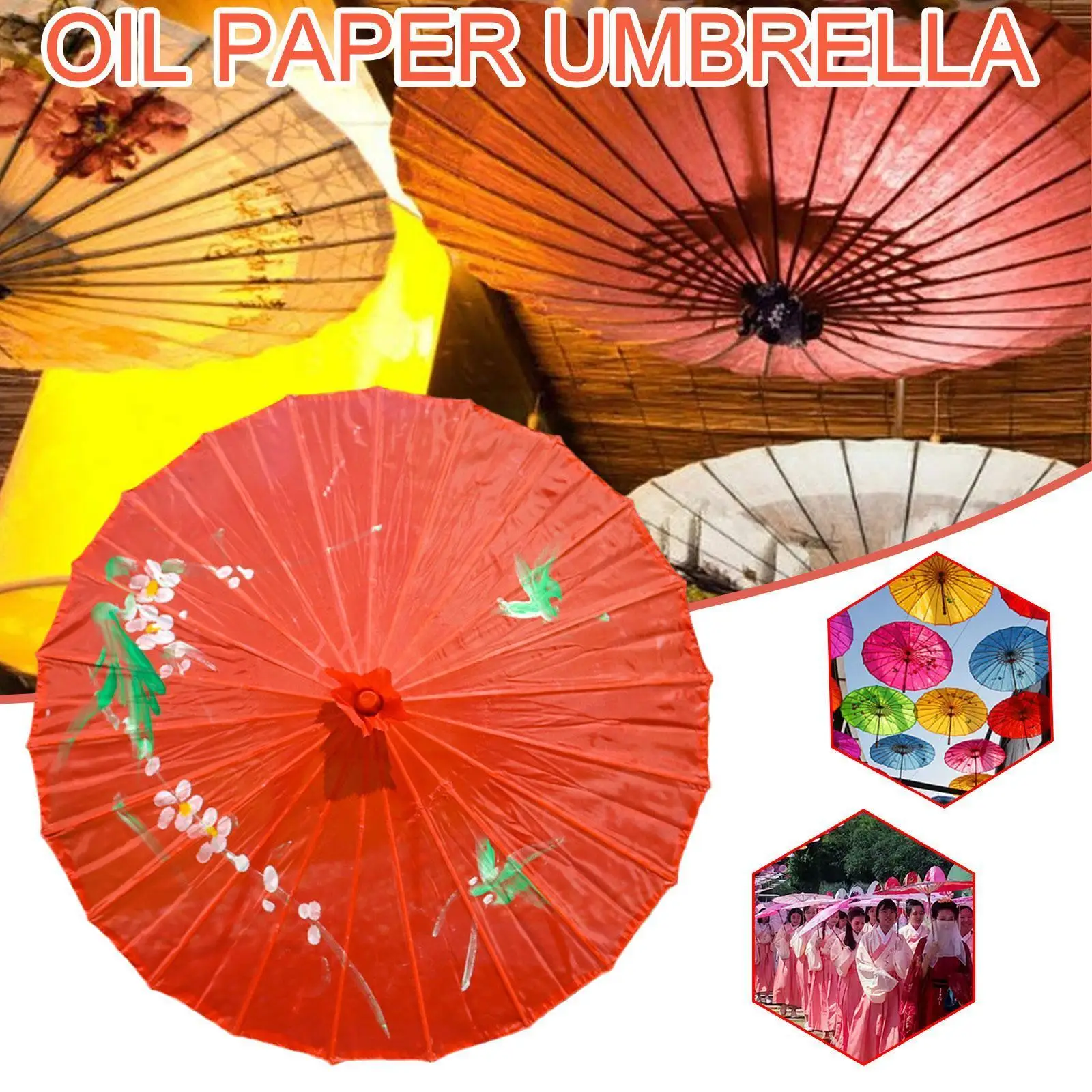 

Chinese Vintage Silk Oil Paper Umbrella Female Dancing Parasol Shoots Photography Lightweight Prop Props Umbrella Dance F2o9