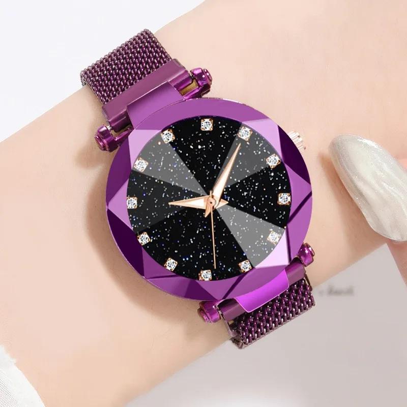 

Ladies Magnetic Starry Sky Clock Luxury Women Watches Fashion Diamond Female Quartz Wristwatches Relogio Feminino Zegarek Damski