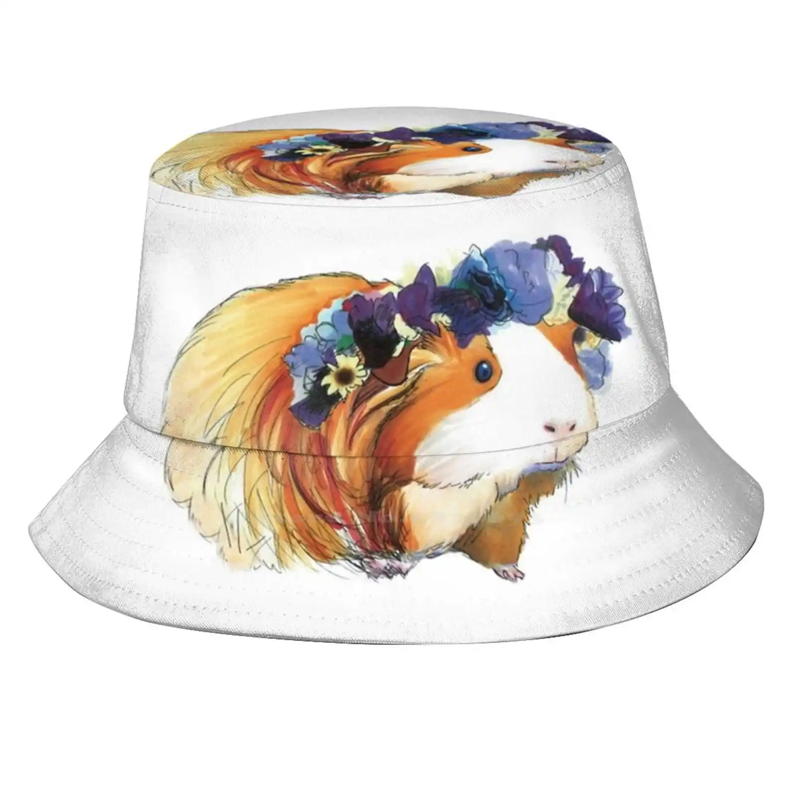 

Sittin' Piggy Causal Cap Buckets Hat Flower Crown Flowers Guinea Pigs Sittin Piggy Cavy Cavies Floral Crowns Star Cute Animals