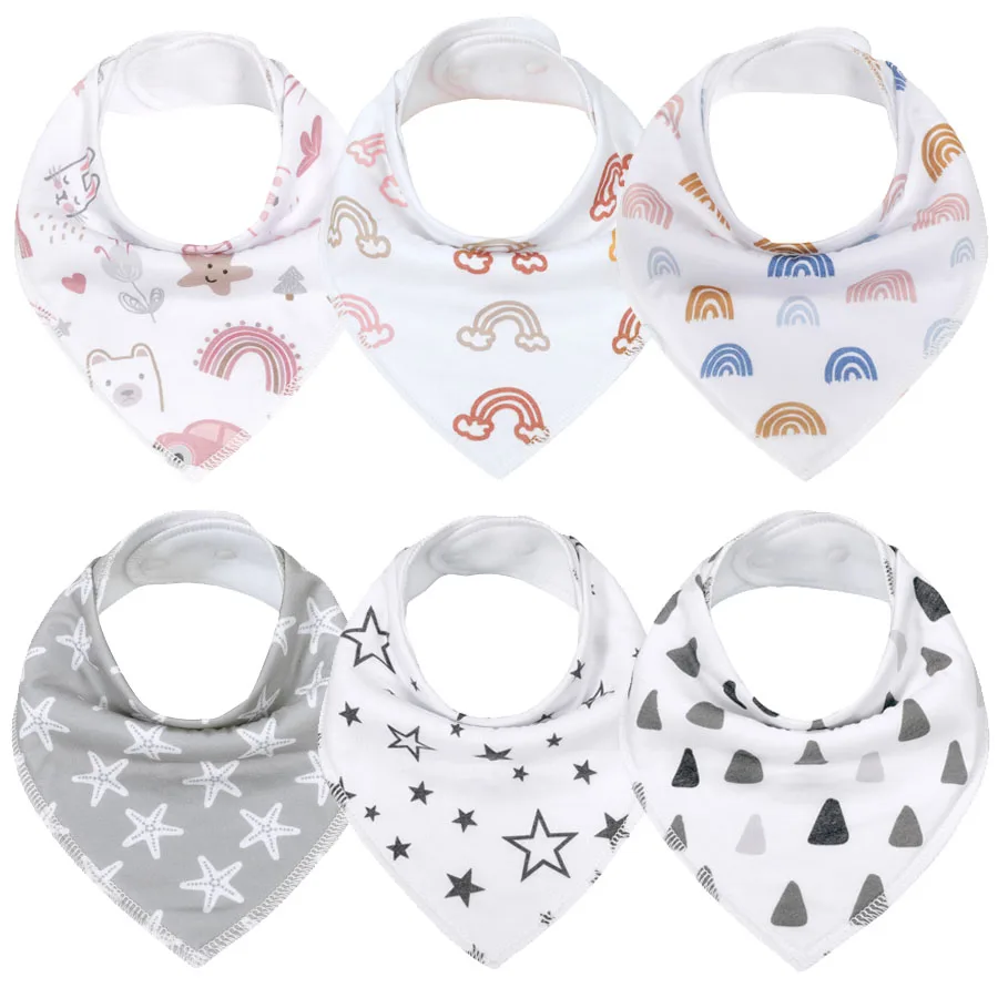 Baby Bandana Bibs Newborn Feeding Drool Bibs 100% Organic Cotton Triangle Scarf Saliva Towel Unisex Baby Teething Bibs