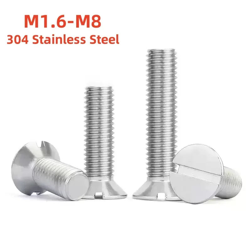 M1.6 M2 M2.5 M3 M4 M5 M6 M8 Винты с потайной головкой из нержавеющей стали 304 Болты резьбой и