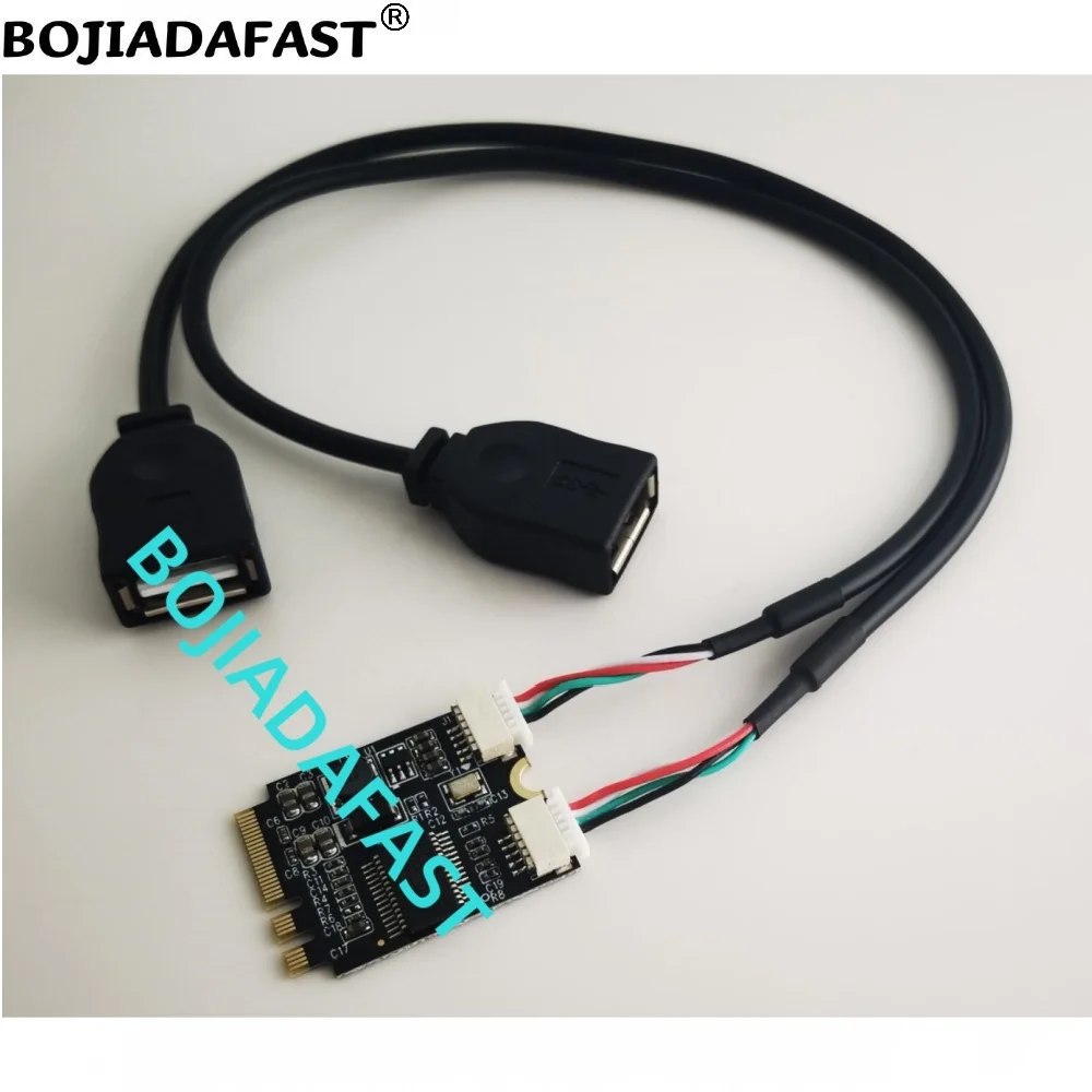 Фото 2 * разъем USB 2.0 типа A к адаптеру M.2 NGFF KEY A + E с удлинительным кабелем 0,3 м №5