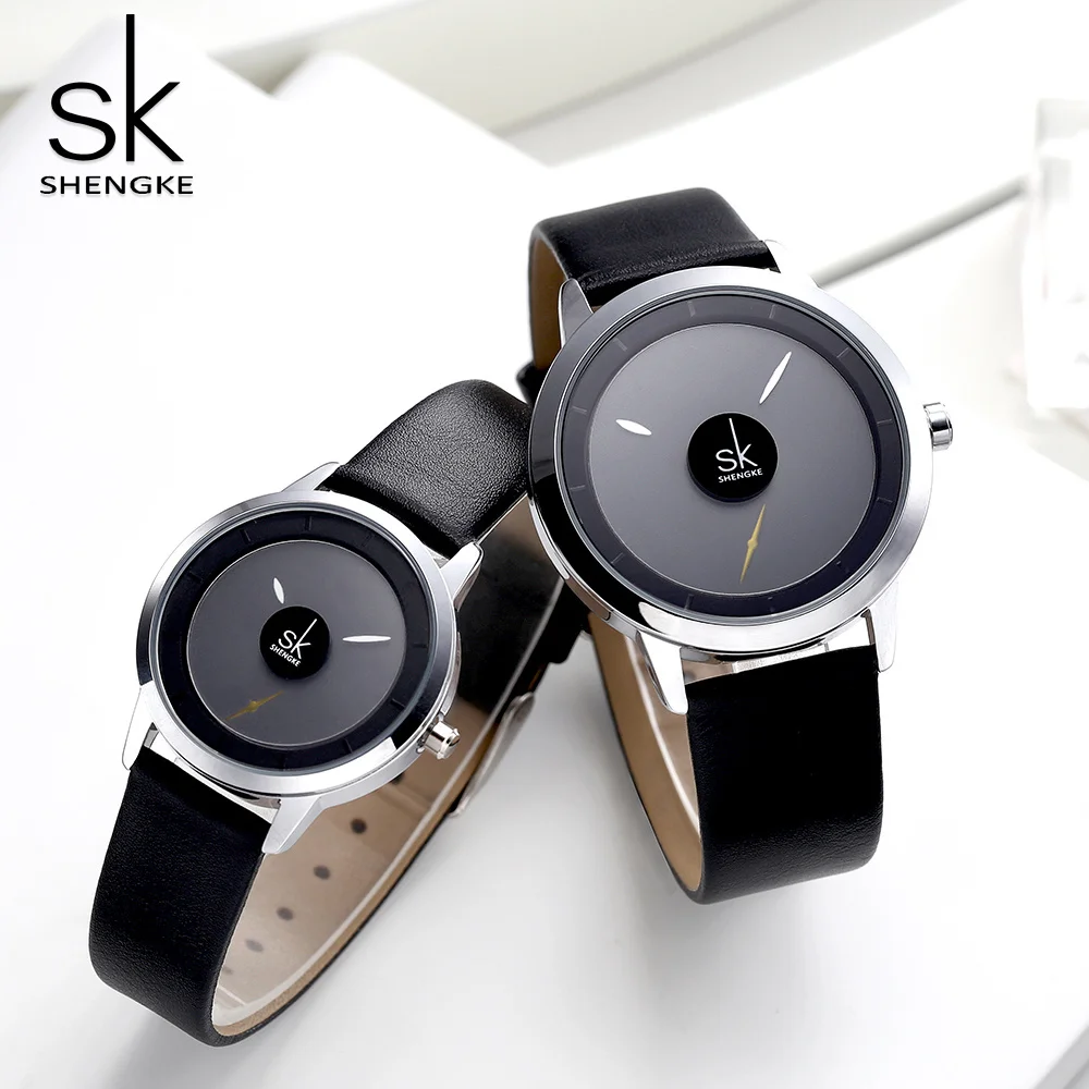 

Quartz-Watch Shengke Women Couple Watches Wristwatch Fashion Clock Relojes Mujer Casual Ladies Watch Montre Femme Creative Dial