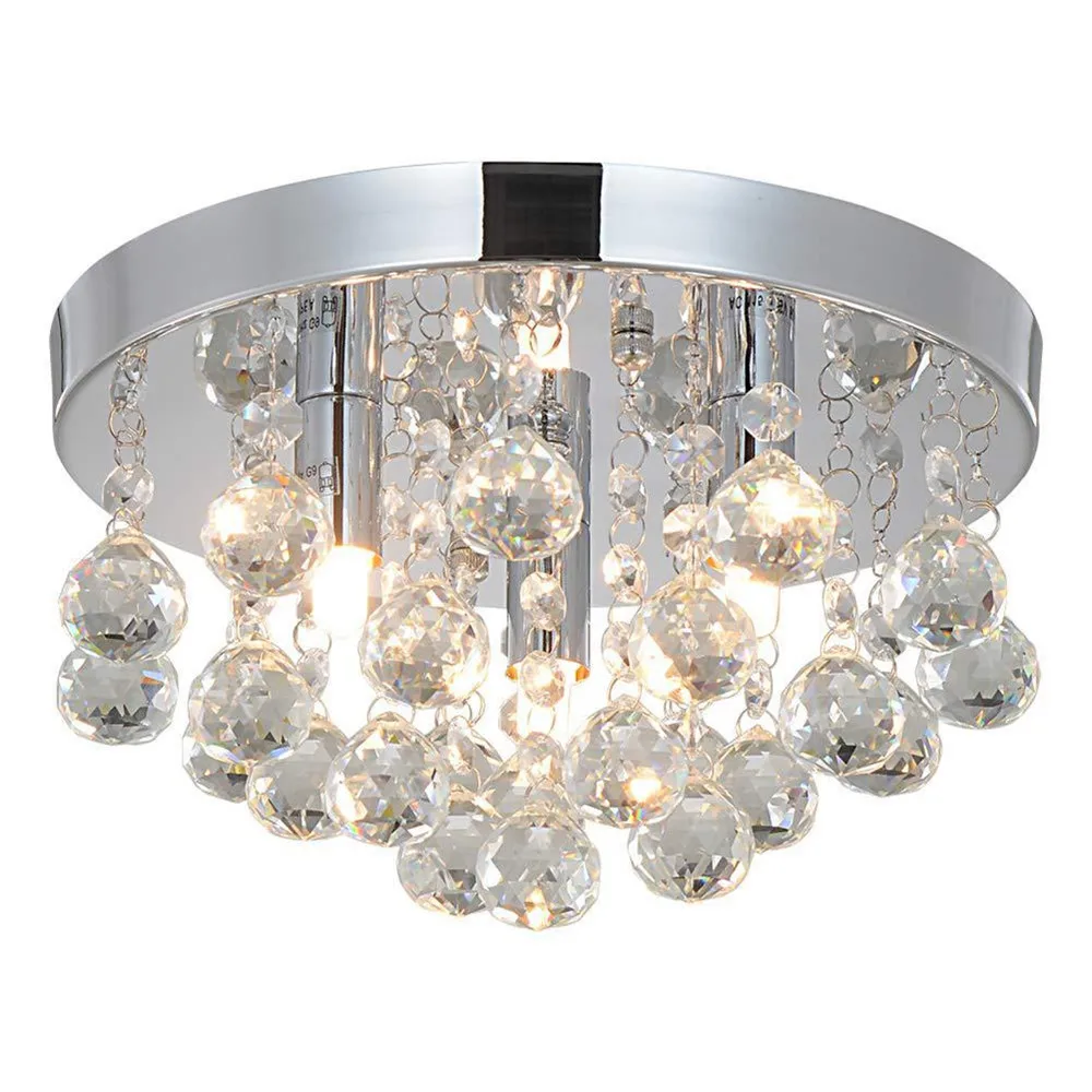 European Ceiling Lamp Crystal Pendant Modern Round Surface Mounted Ceiling Light for Aisle Balcony Entrance Bedroom Study Room