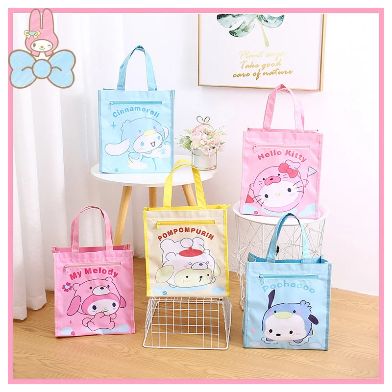 

Cartoon Pattern Printing Double Layer Storage Bag Anime Sanrioed My Melody Cinnamoroll Kittly Cute Student Tutoring Bag Art Pack