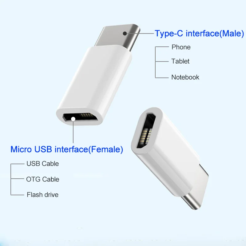 USB Type-C к Micro зарядному преобразователю для Samsung Galaxy A51 A71 A12 A22 A32 A42 A52 A72 A13 A23 A33 A53 A73 -