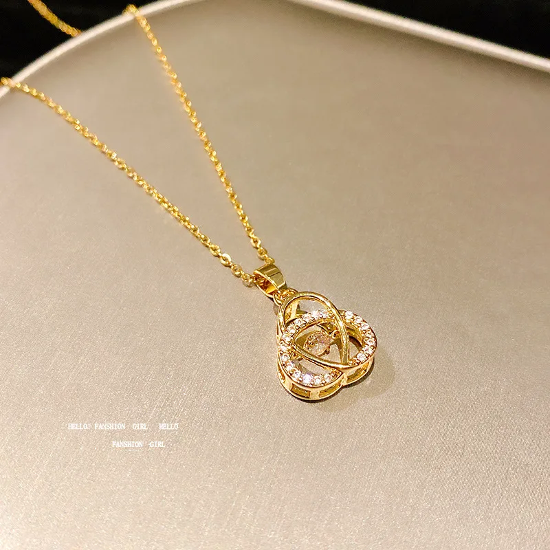 

Корейский простой геометрический кулон ожерелье титановая сталь позолоченная Сексуальная цепочка до ключиц Циркон модное женское ожерелье ювелирные изделия