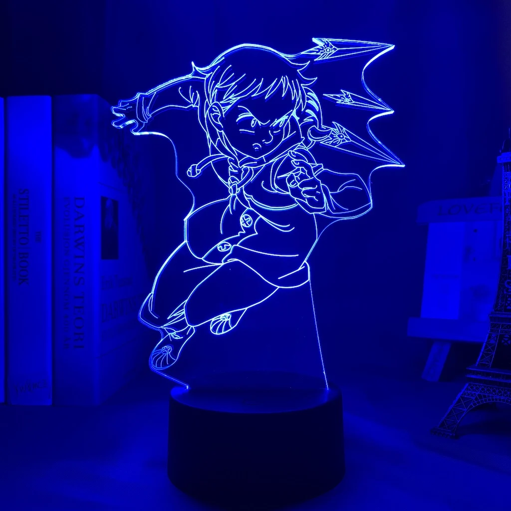 

Led Night Light Lamp Manga The Seven Deadly Sins King Light for Bedroom Decor Fairy King Harlequin Led Lamp Anime Birthday Gift