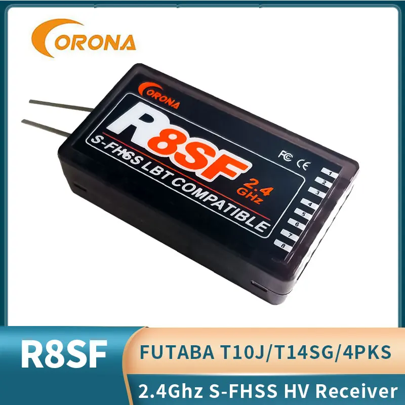 Ресивер Corona 2 4G R8SF 8CH S-FHSS/FHSS совместимый с FUTABA S-FHSS T6J T6K T8J T10J 14SG 16SZ 18MZ 4PLS пульт